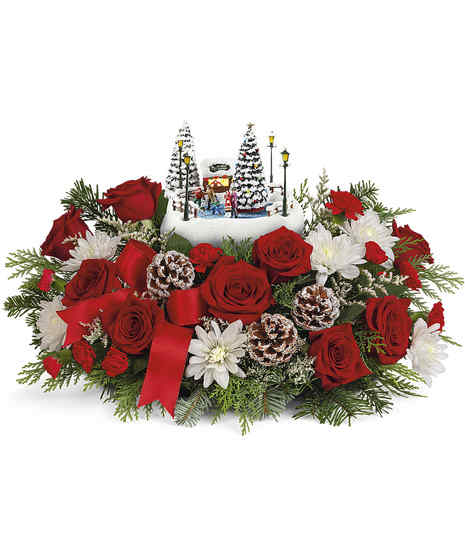 Thomas Kinkade's Skate Into The Holidays Bouquet